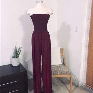 🍷 MAROON WIDE LEG SLEEVELESS JUMPSUIT
